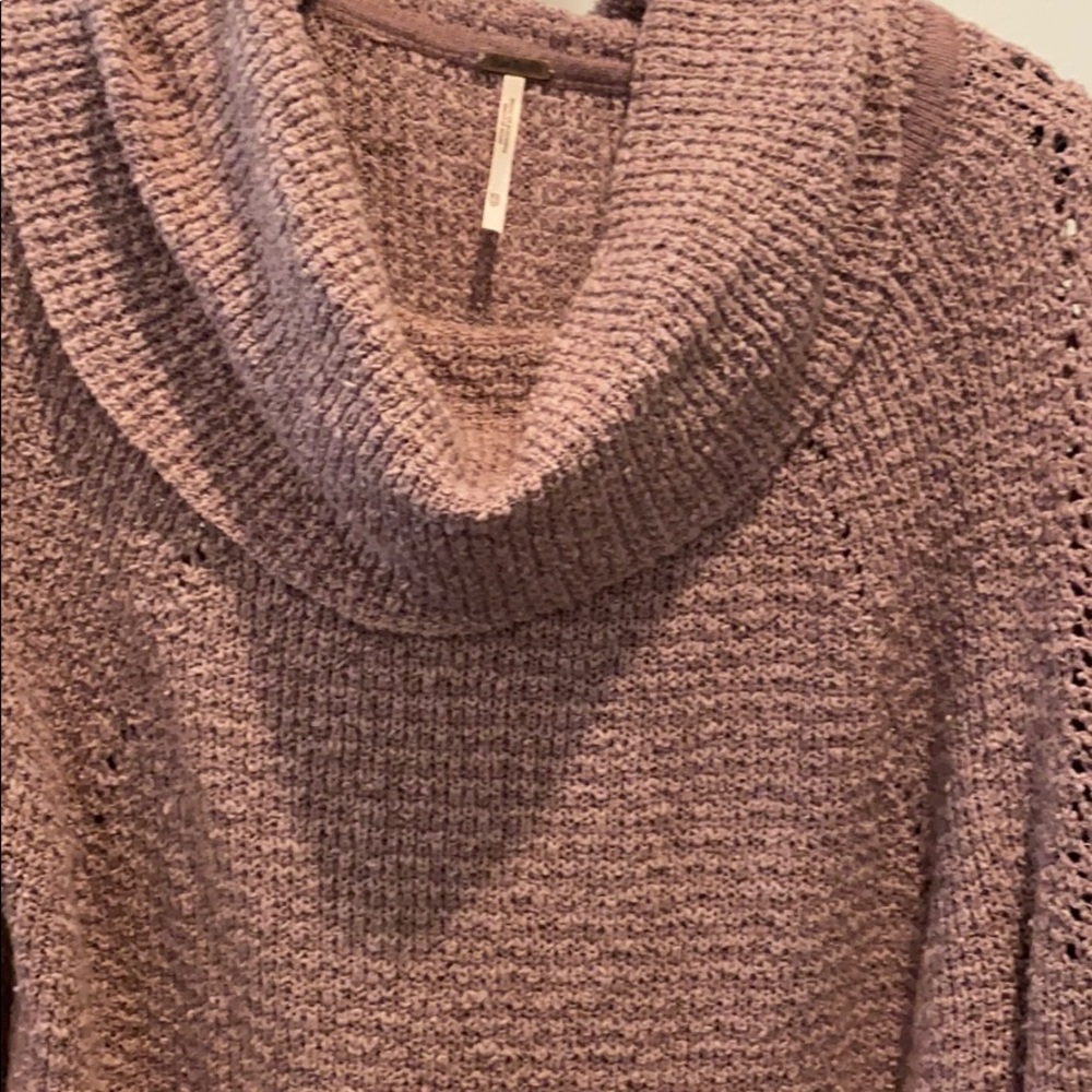 Free people mauve cowl neck sweater - Picture 3 of 3